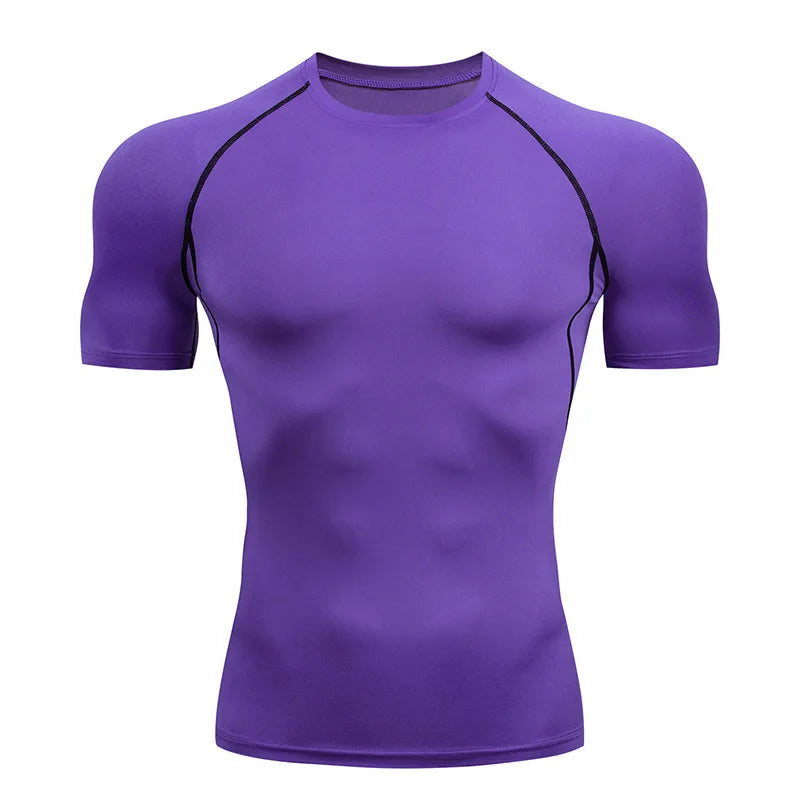 Summer Oversized Tops Men Short Sleeve Compression T-Shirt Quick Dry Bodybuilding Gym T Shirt Man Football Jerseys White T-Shirt