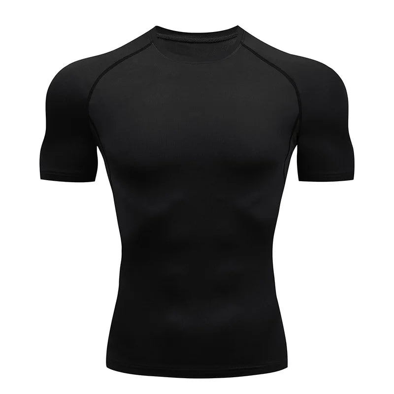 Summer Oversized Tops Men Short Sleeve Compression T-Shirt Quick Dry Bodybuilding Gym T Shirt Man Football Jerseys White T-Shirt