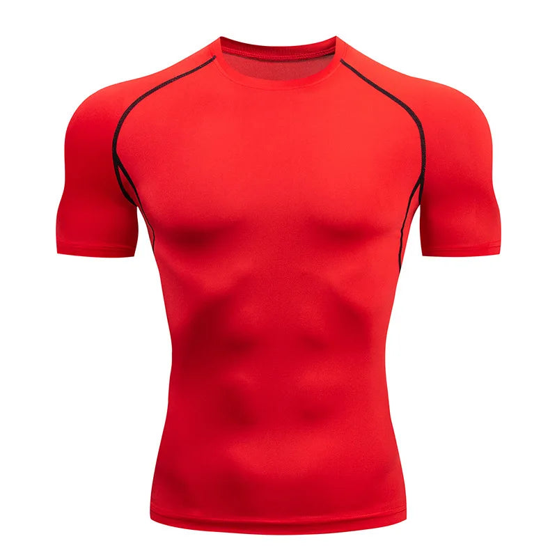 Summer Oversized Tops Men Short Sleeve Compression T-Shirt Quick Dry Bodybuilding Gym T Shirt Man Football Jerseys White T-Shirt