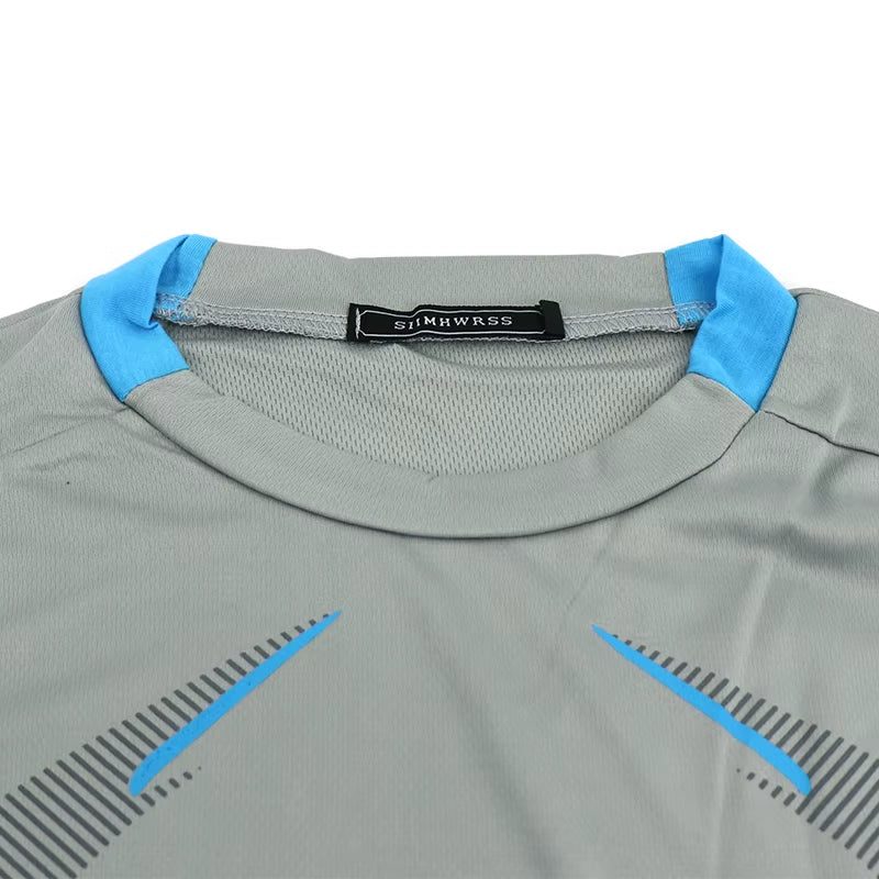 Men Quick Dry Training Bodybuilding Shirt Compression Sport T Shirt Long Sleeve Fitness Gym Top Running Football T Shirt Gymwear
