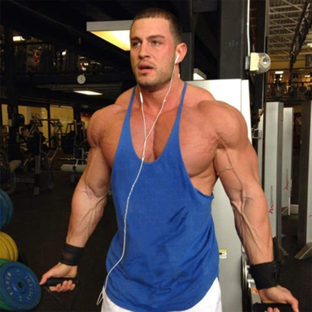 Men'S Stringer Bodybuilding Workout Gym Tank Tops Training Y Back Cotton