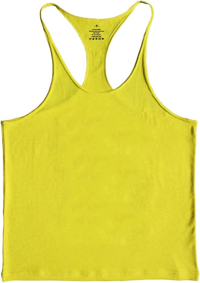 Men'S Stringer Bodybuilding Workout Gym Tank Tops Training Y Back Cotton